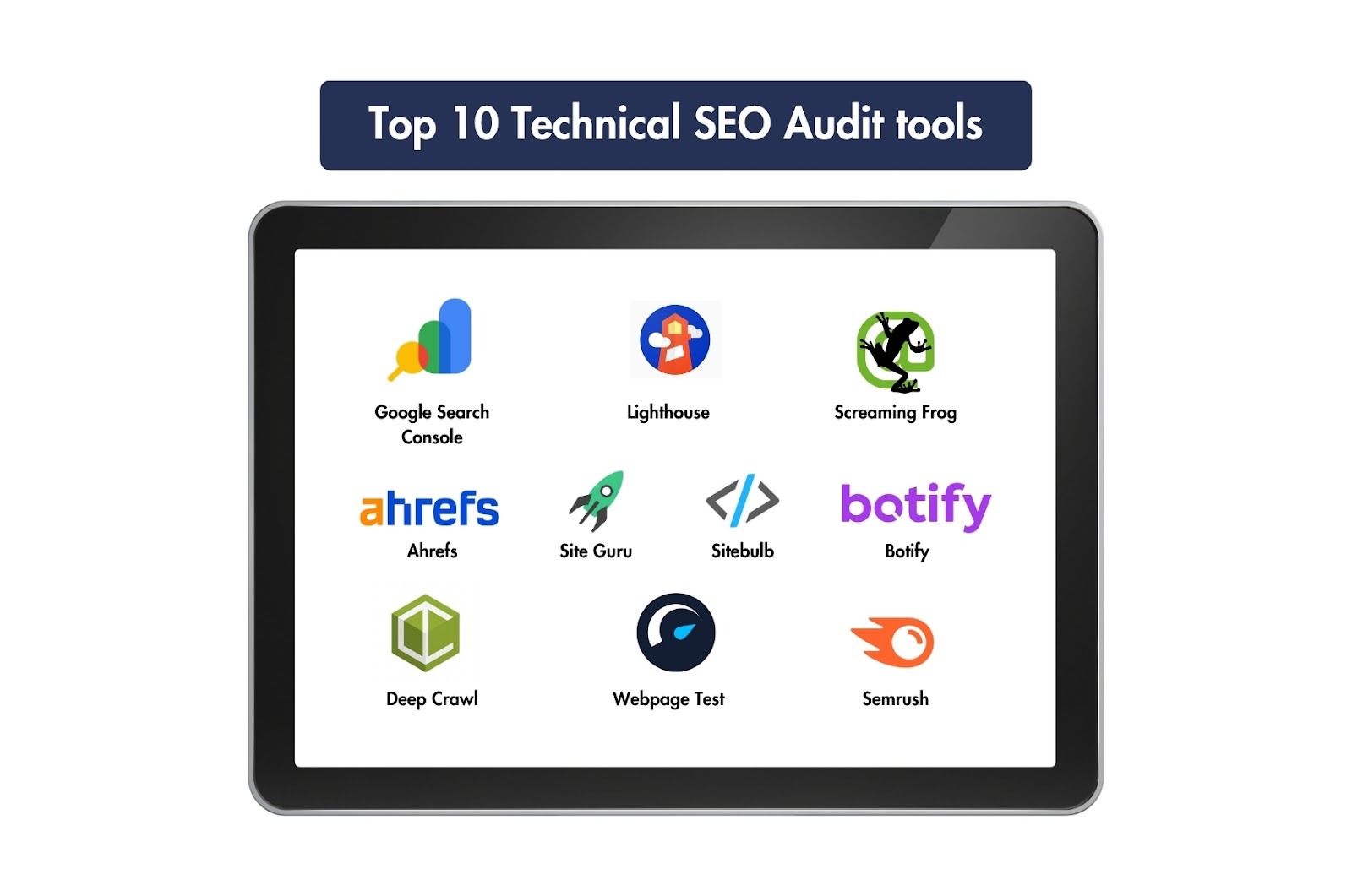 Image showing the top 10 SEO audit tools.