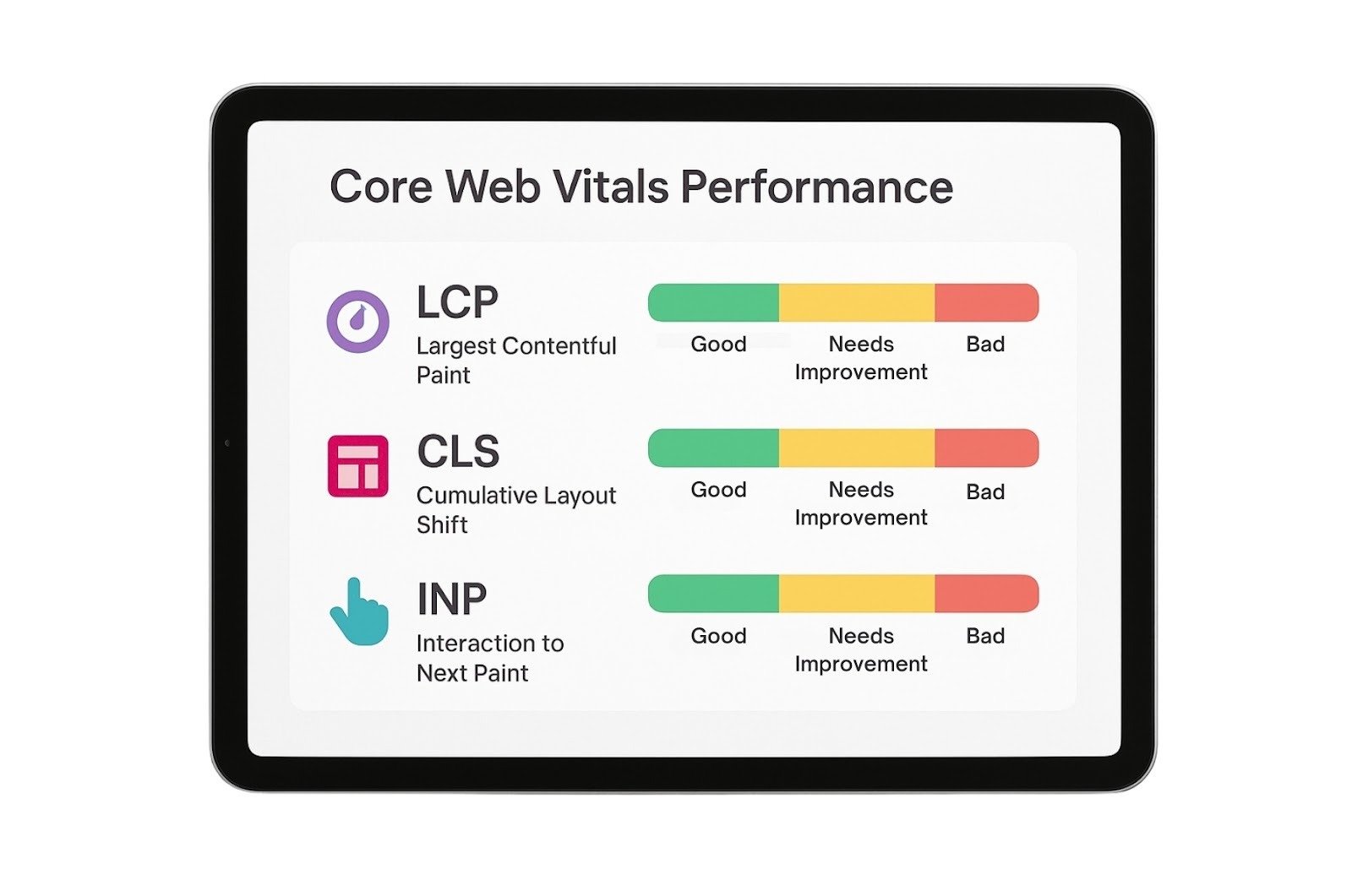 Image showing the core web vitals performance.