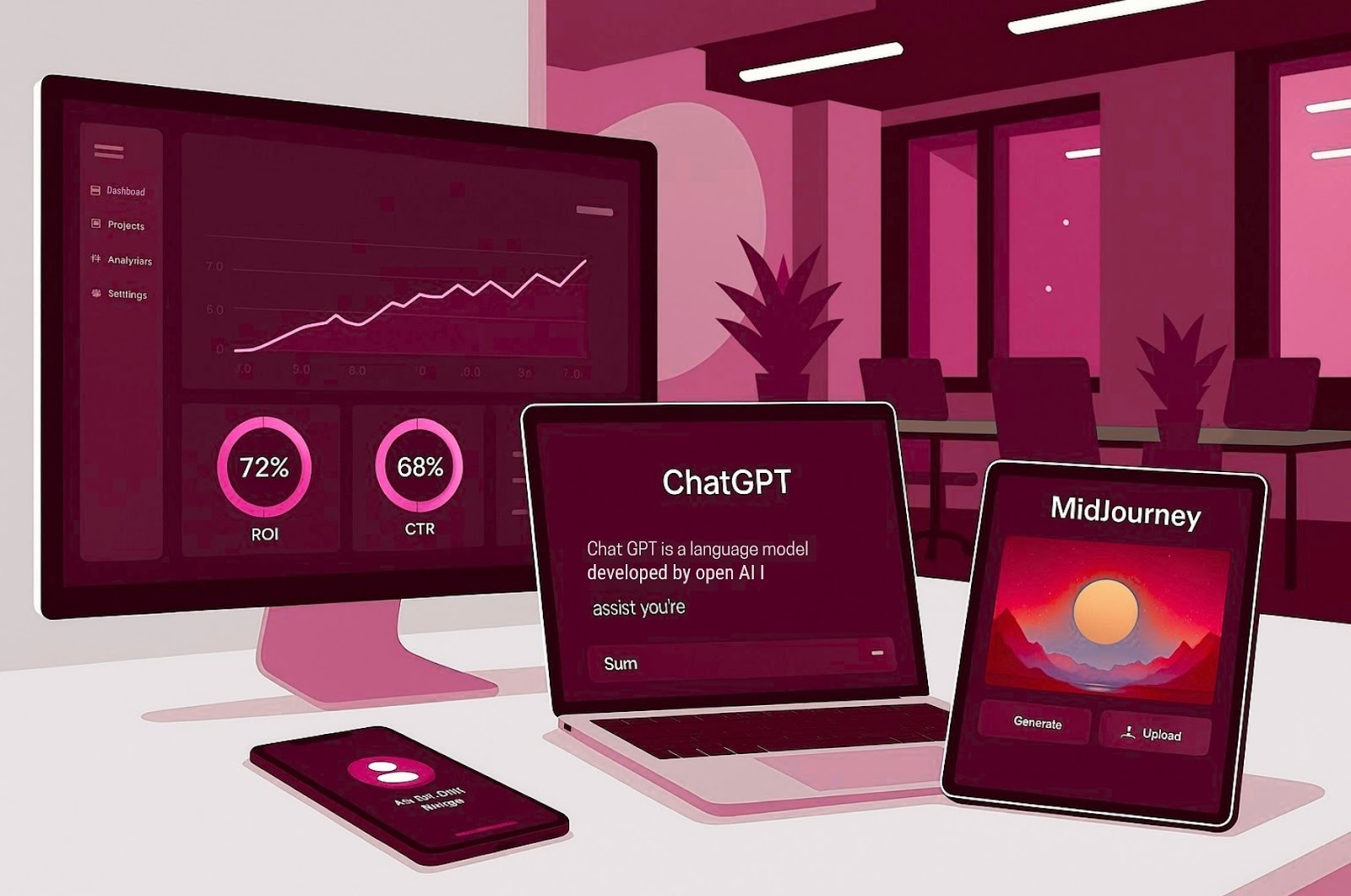Image showing a mockup of Generative AI tools.
