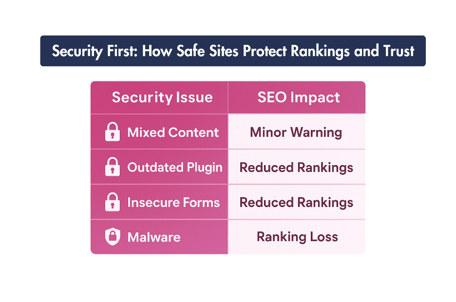 Image showing how safe TECHNICAL SEO sites protect rankings and trust.