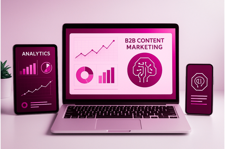 Image showing B2B Content marketing dashboard analytics. 
